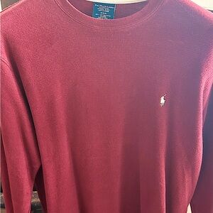 Polo by Ralph Lauren 💯 cotton Men's Burgundy Crewneck Sweater great condition